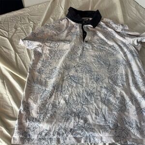 Express Men's XL Floral‎ Polo Shirt Short Sleeve Collared Summer Top